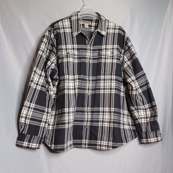 Duluth Trading Co. Shirt Jacket Mens 2XL Black/White Plaid Outdoor Lumberjack - Picture 3 of 8